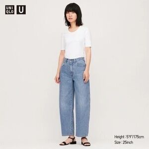 Uniqlo U Christopher Lemaire Barrel Curved Wide Leg Jeans High Rise Waisted 25 2